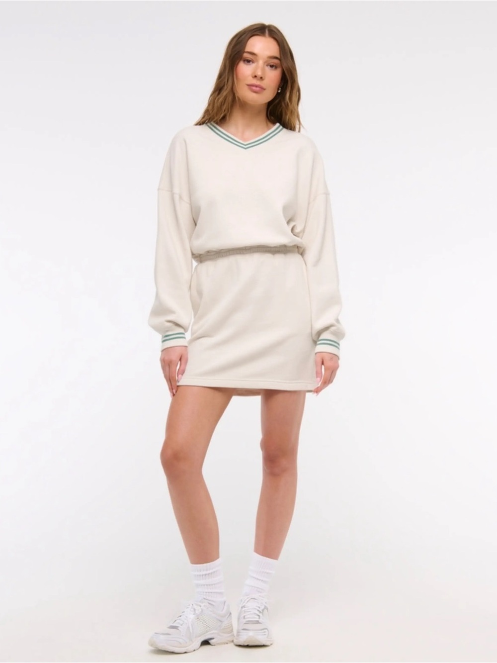 Fleece V-Neck mini dress